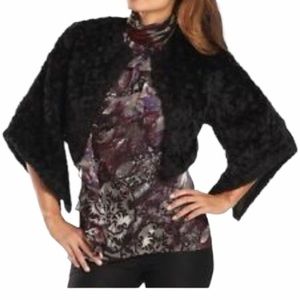 Bisou Bisou black fur shrug